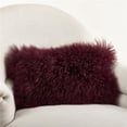 thumbnail image 1 of SARO 3564.EG1220B 12 x 20 in. Wool Mongolian Lamb Fur Throw Pillow  Eggplant, 1 of 7