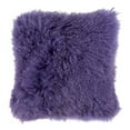thumbnail image 1 of SARO 3564.UV16S 16 in. Wool Mongolian Lamb Fur Throw Pillow - Violet, 1 of 5