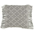thumbnail image 1 of SARO 5148.GY18S 18 in. Square Down Filled Macrame Throw Pillow - Grey, 1 of 1