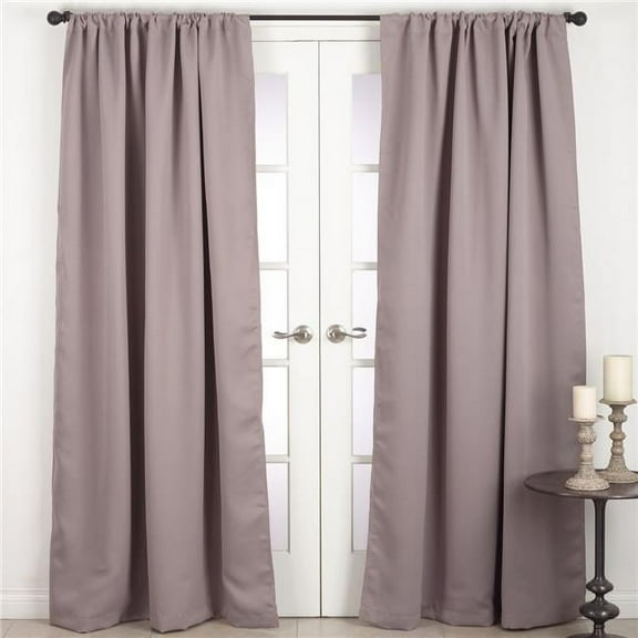SARO  54 x 108 in. Solid Rod Pocket Blackout Window Curtain Panel  Taupe