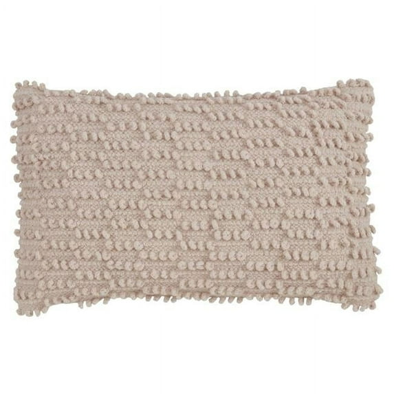 SARO 5810.RS1220B 12 x 20 in. Rectangular Nubby Design Down Filled Throw Pillow - Rose