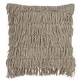 thumbnail image 1 of SARO 5990.GY18S 18 in. Square Down Filled Woven Fringes Throw Pillow - Grey, 1 of 4