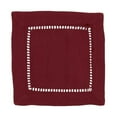 thumbnail image 1 of SARO  6 in. Square Classic Hemstitch Border Cocktail Napkin  Burgundy - Set of 12, 1 of 1