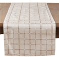 thumbnail image 1 of SARO 6070.KH1672B 16 x 72 in. Rectangular Long Table Runner with Checkered Print - Khaki, 1 of 5