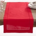 thumbnail image 1 of SARO 6301.R1672B 16 x 72 in. Rectangle Classic Hemstitch Border Table Runner  Red, 1 of 2