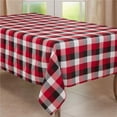 thumbnail image 1 of SARO 6355.R65120B 65 x 120 in. Oblong Red Plaid Pattern Tablecloth, 1 of 1