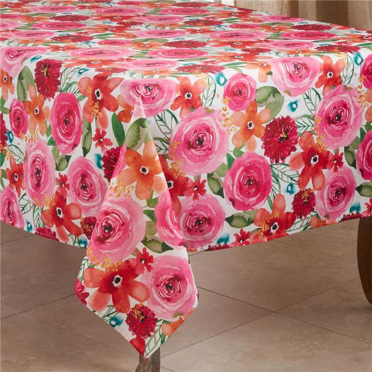 Santa Monica Floral Print Fabric Tablecloth