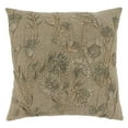 thumbnail image 1 of SARO 686.T20SP 20 in. Square Taupe Stone Washed Floral Throw Pillow with Poly Filling, 1 of 2
