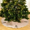 thumbnail image 1 of SARO  72 in. Round Silver Beaded Christmas Tree Skirt, 1 of 4