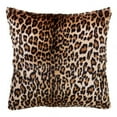 thumbnail image 1 of SARO 7406.BR18S 18 in. Square Down Filled Poly Throw Pillow with Cheetah Print Faux Fur Design - Brown, 1 of 3