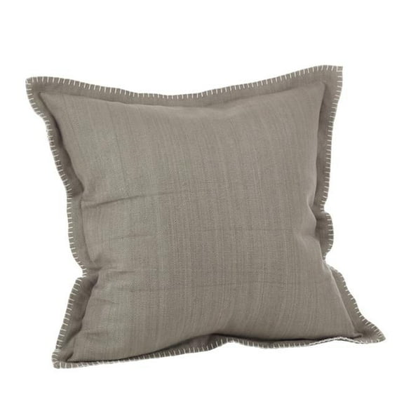 SARO 793P.GY20S 20 in. Square Celena Whip Stitched Flange Design Down Filled Throw Pillow  Grey