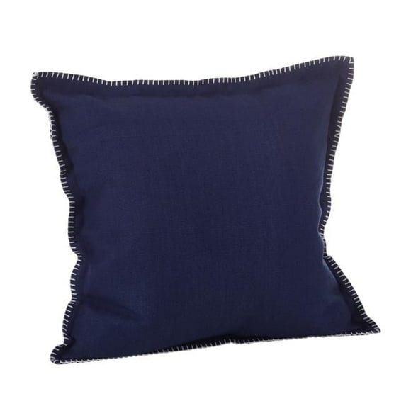 SARO 793P.NB20S 20 in. Square Celena Whip Stitched Flange Design Down Filled Throw Pillow Navy Blue
