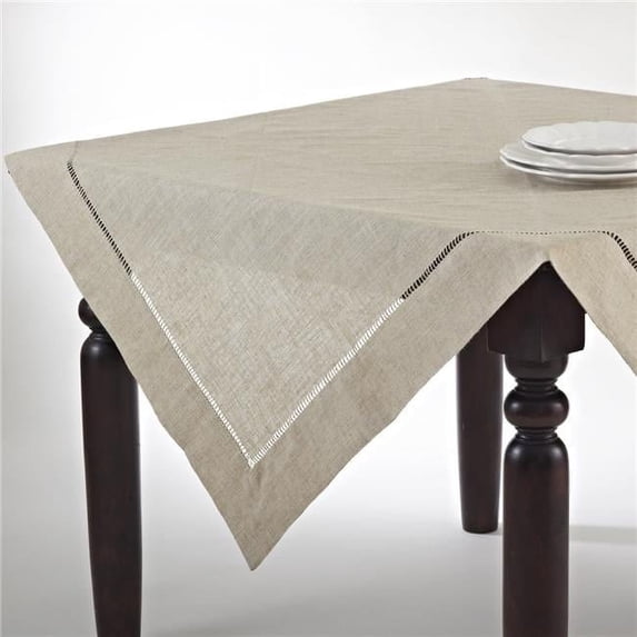 SARO 80 in. Square Toscana Table Topper - Natural