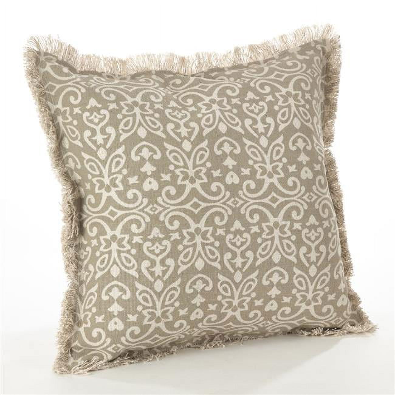 Natural Cotton Embroidered Square Throw Pillow Set