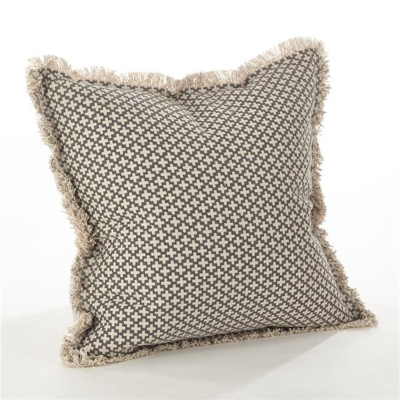 20" Slate Cotton Moroccan Tile Design Square Throw Pillow