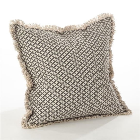SARO 9014.ST20S 20 in. Square Corinth Moroccan Tile Design Down Filled Cotton Throw Pillow  Slate