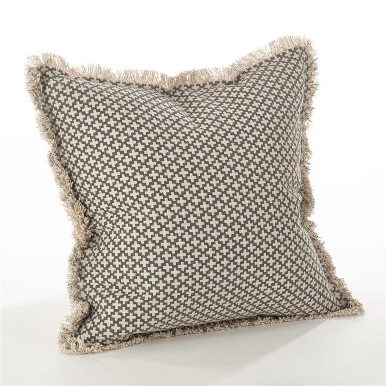 20" Slate Cotton Moroccan Tile Design Square Throw Pillow