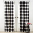 thumbnail image 1 of SARO 9025.BK54108 54 x 108 in. Cotton Buffalo Plaid Curtains - Black, 1 of 3