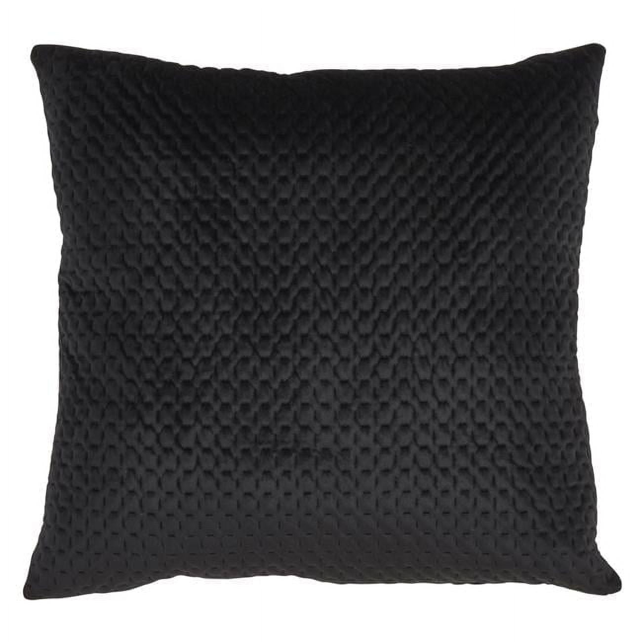 Black Pinsonic Velvet Square Throw Pillow