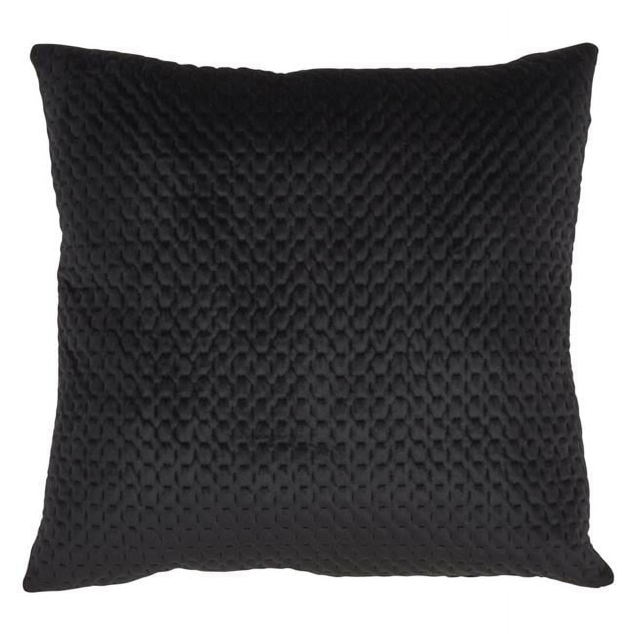 Black Pinsonic Velvet Square Throw Pillow