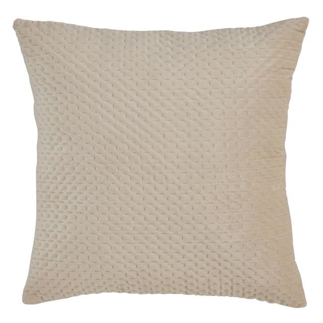 Natural Pinsonic Velvet 18" x 18" Square Throw Pillow