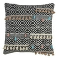 thumbnail image 1 of SARO 944.M18S 18 in. Square Geometric Print Down Filled Throw Pillow with Tassels - Multi Color, 1 of 5