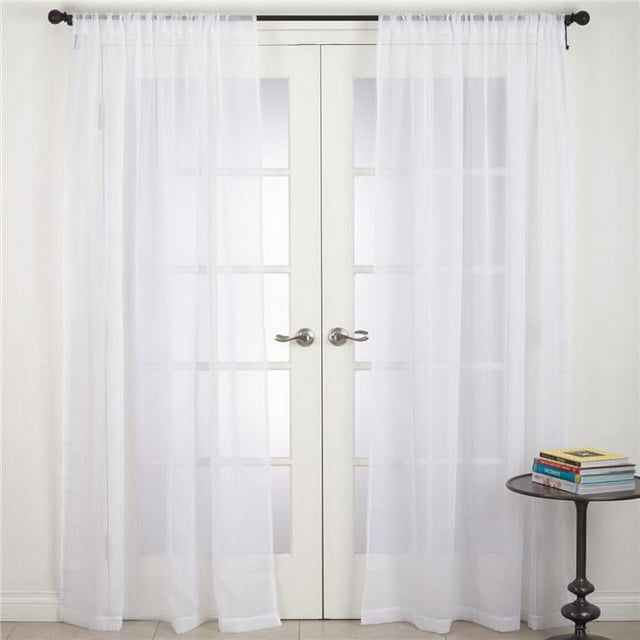 SARO C024.W54108 54 x 108 in. Zephyr Rod Pocket Sheer Window Curtain Panel  White