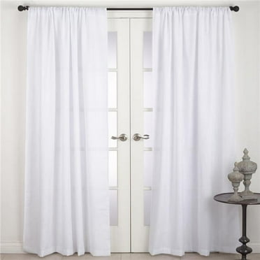 SARO C082.W5484 54 x 84 in. Nali Rod Pocket Semi Sheer Window Curtain Panel  White