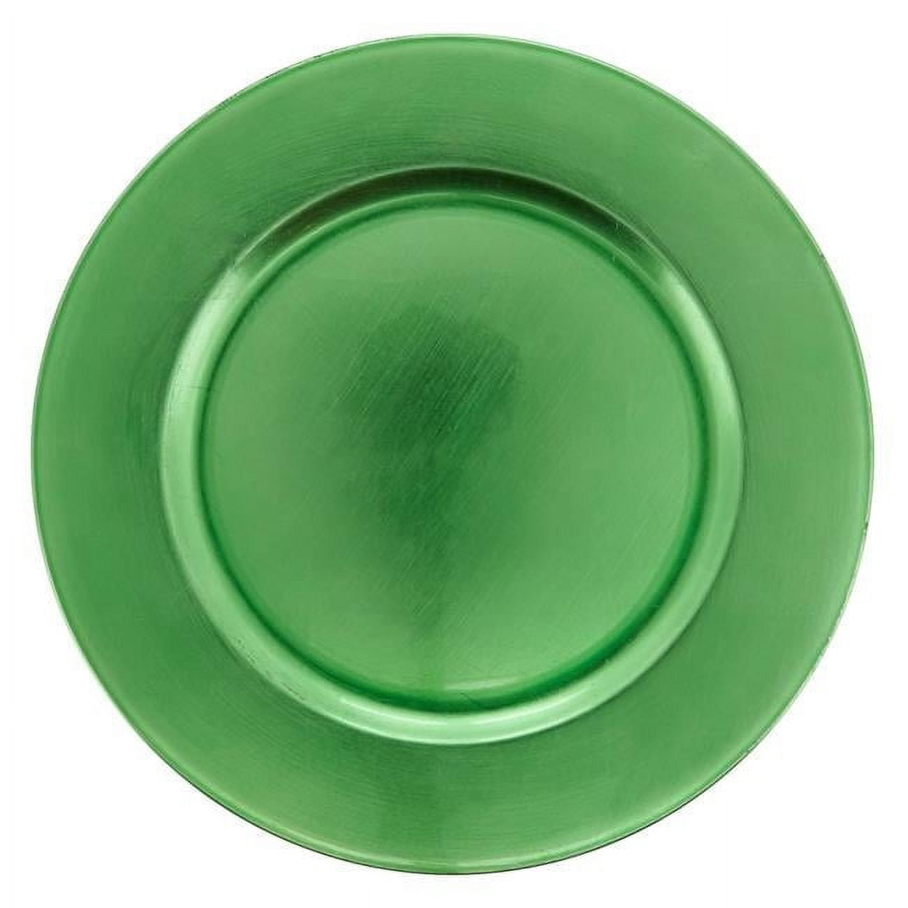 Green 13" Round Solid Color Charger Plates Set of 4