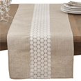 thumbnail image 1 of SARO  Daisy Lace Design Country Linen Blend Table Runner - Natural, 1 of 1