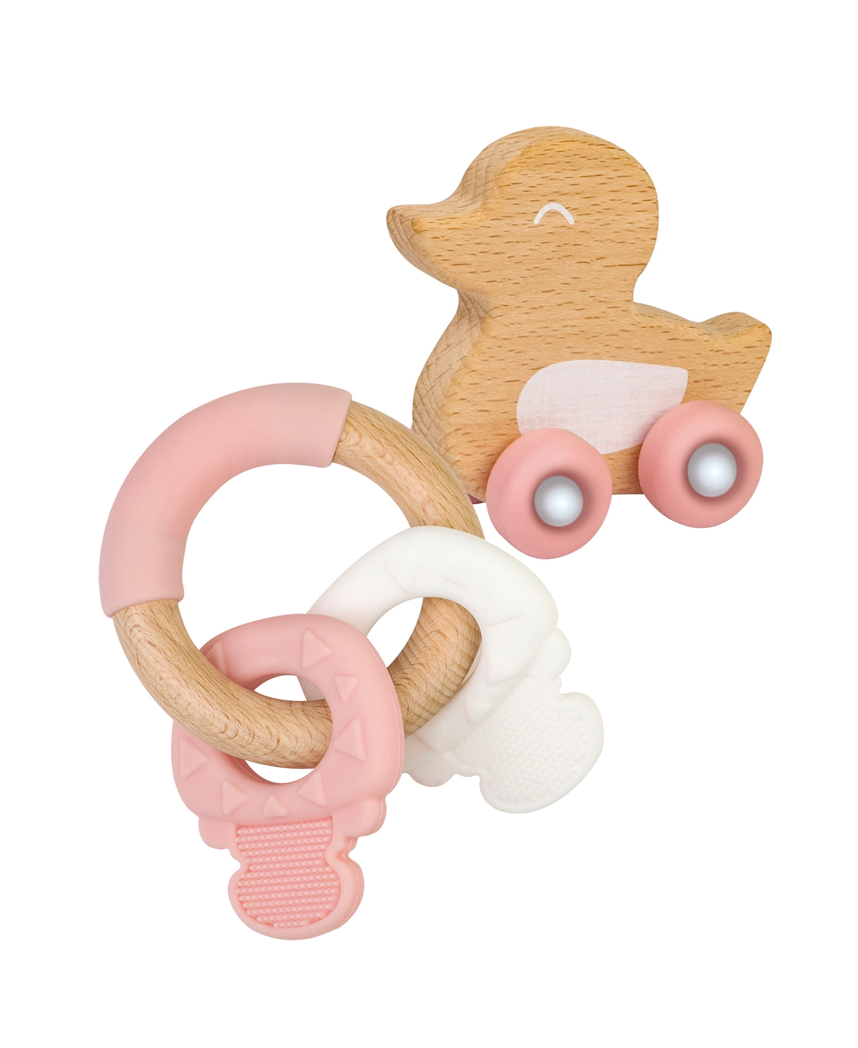 SARO Duck Teether&nbsp;+ Key Teether - Pink