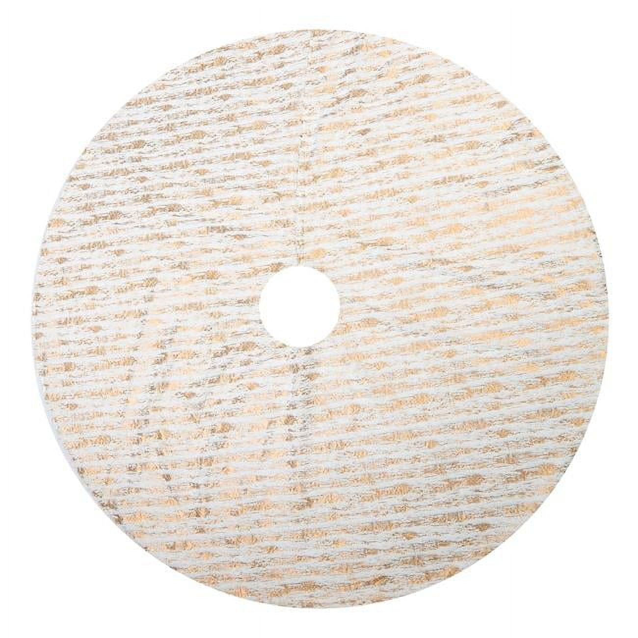 Gold Foil Print Faux Fur Christmas Tree Skirt