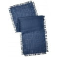 thumbnail image 1 of SARO JU209.NB2070B 20 x 70 in. Rectangular Fringed Jute Table Runner - Navy, 1 of 7