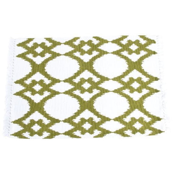 SARO LIFESTYLE 7312.CS1319B 4-Piece Oblong Placemat, 13 by 19-Inch, Chartreuse