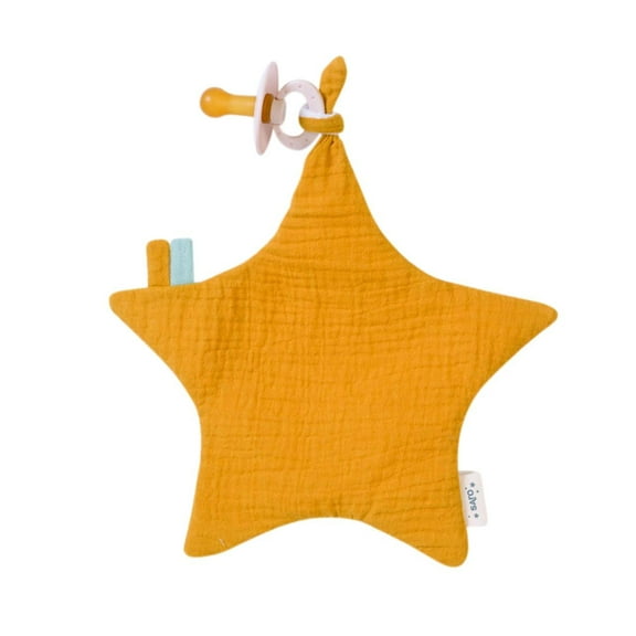 SARO Mustard Sensory Crinkle Star: Baby Crinkle Toy, Mustard Sensory Toy, Infant Sensory Development, Bright Baby Toy, Fine Motor Skill Toy, Tactile Baby Toy