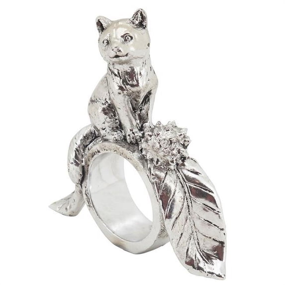 SARO NR617.S Resin Napkin Rings with Fox Design - Set of 4