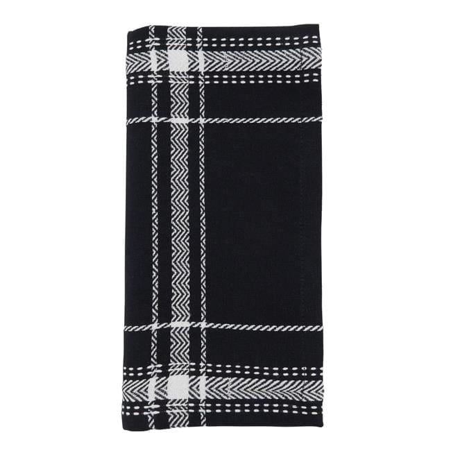 Black and White Cotton Plaid Table Napkins Set of 4