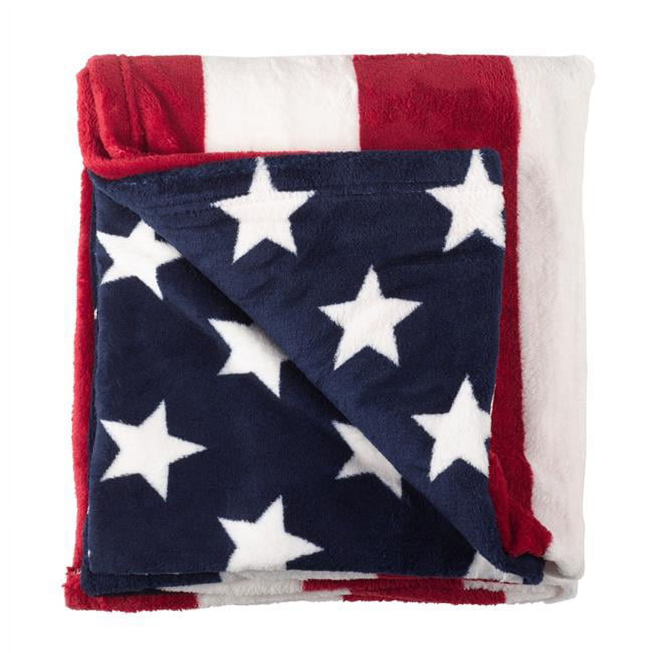 Patriotic American Flag Reversible Fleece Throw Blanket