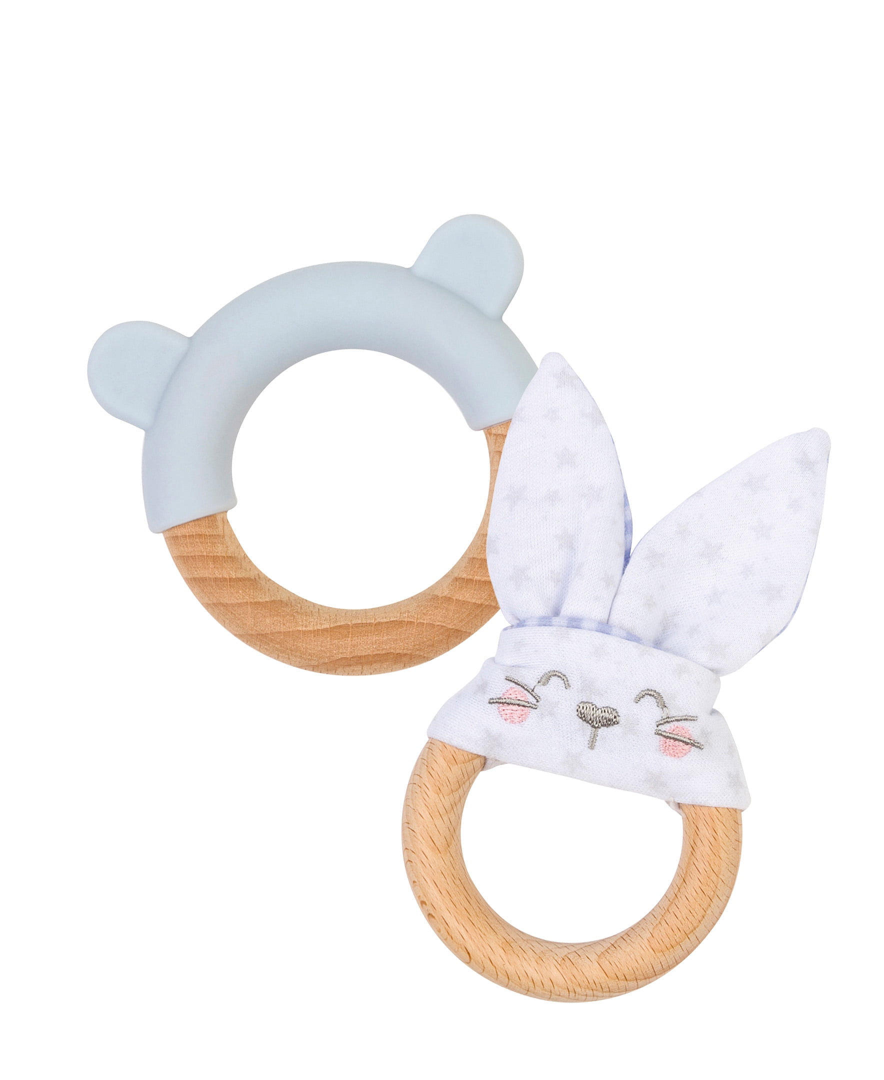 SARO Ring Teether&nbsp;+ Bunny Teether - Blue