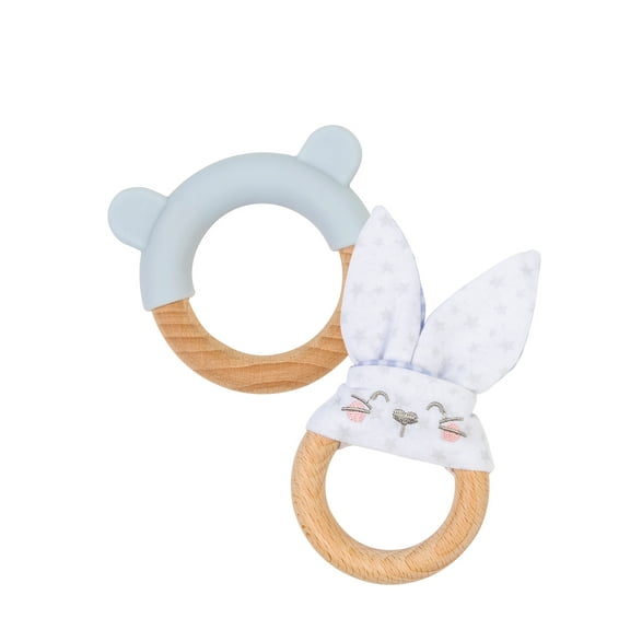 SARO Ring Teether&nbsp;+ Bunny Teether - Blue