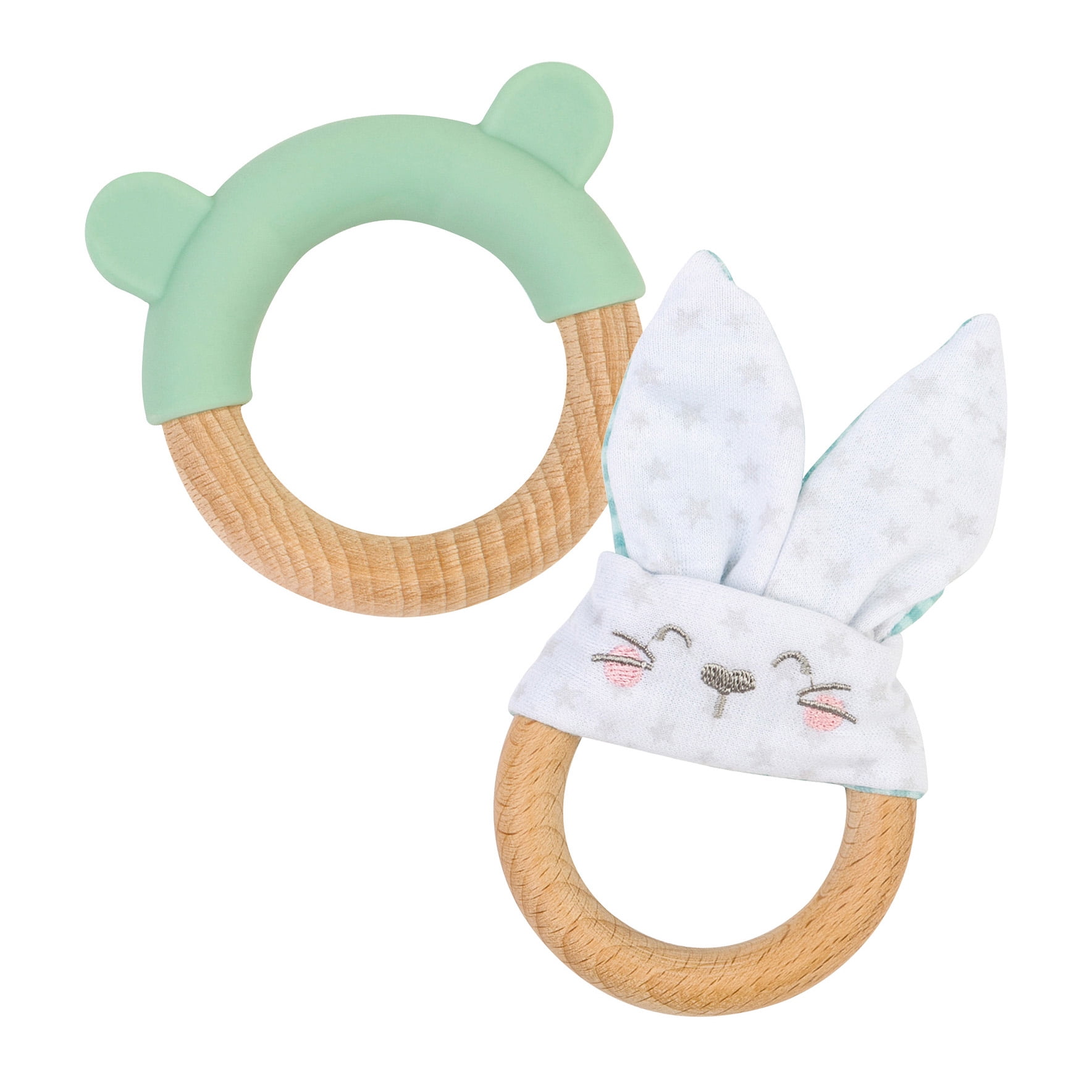 SARO Ring Teether&nbsp;+ Bunny Teether&nbsp;- Mint