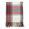 thumbnail image 1 of SARO TH804.M5060 Simple Plaid Fringe Edged Throw Blanket  Multi-color, 1 of 3
