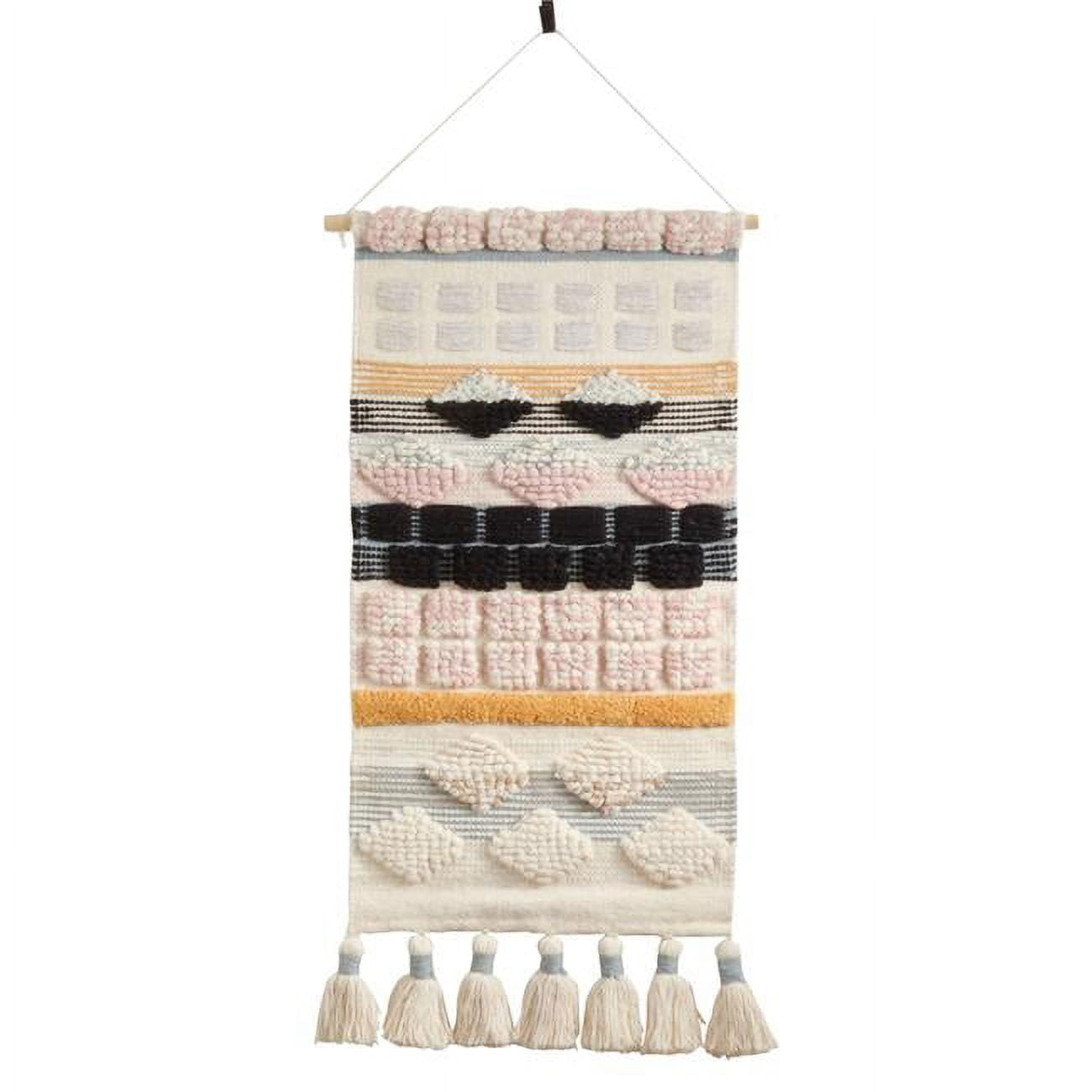 Chunky Tassels Multicolor Wool Woven Wall Hanging