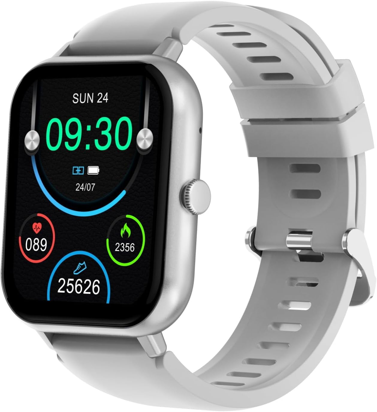 SARPCO Smartwatch for i-Phone 13, Fitness Activity Tracker for Men Women Heart Rate Sleep Monitor, Step Counter, 1.91" Full Touch Screen Fitness Tracker Smartwatch - Silver