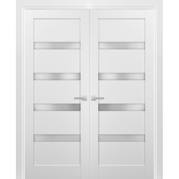 SARTODOORS French Double Panel Lite Doors 60 x 84 with Hardware