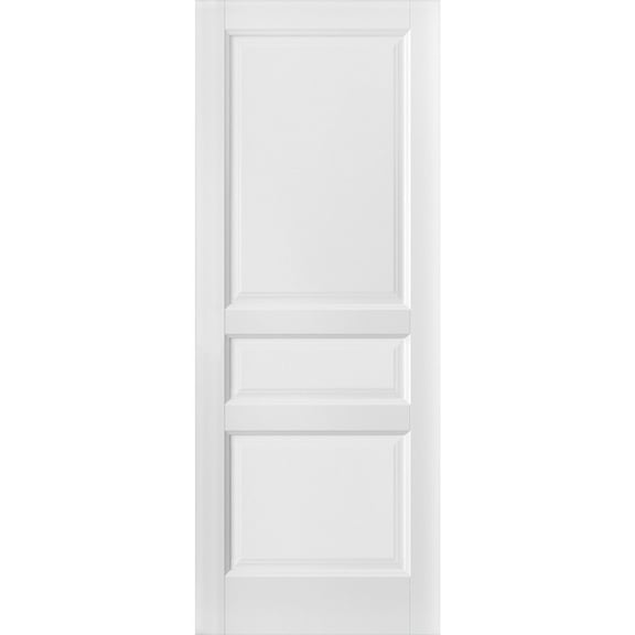 SARTODOORS Soft Opening 3 Panel Slab Barn Door with Door Slabs, Solid Pine Wood Matte White, 32" x 80", 55 lbs