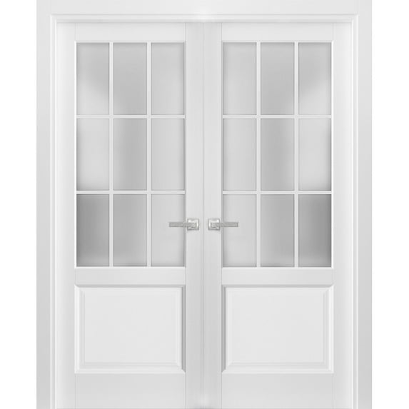 SARTODOORS Solid French Double Doors, 85 lbs, 48 x 80"