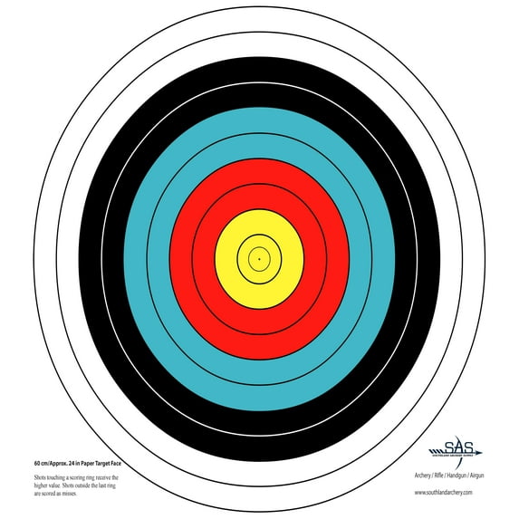 SAS 10-Ring Paper Target Face High Quality Paper Material Approx. 60 cm/ 24 in