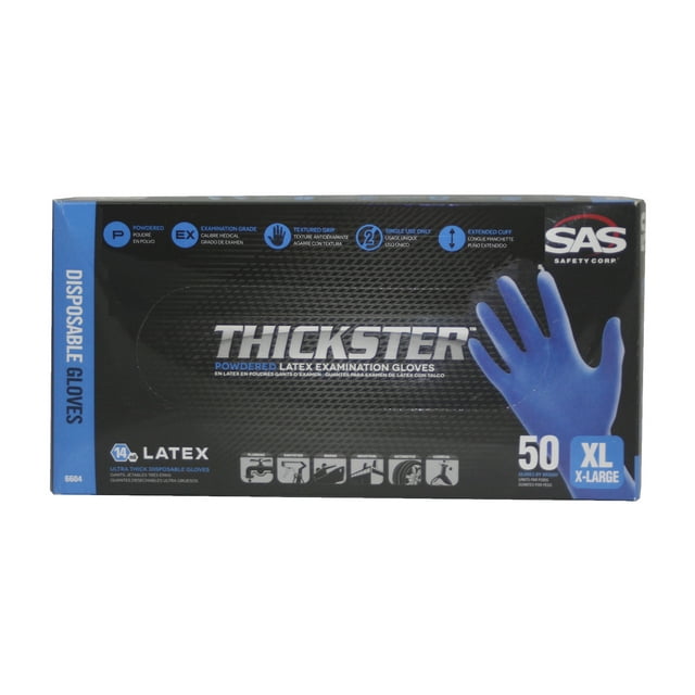 SAS 6604 (10-Box Case)Thickster Textured Safety Latex Gloves, Extra Large