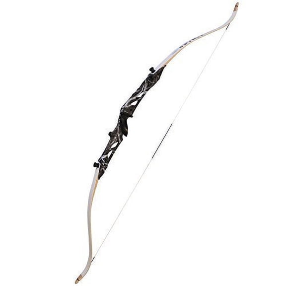 SAS Explorer Camo Aluminum Metal Riser Takedown Recurve Bow with White Limbs 66"